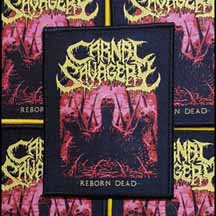 CARNAL SAVAGERY "Reborn Dead" Yellow Woven Patch