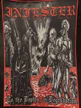 INFESTER "To The Depths..." Red Woven Back Patch
